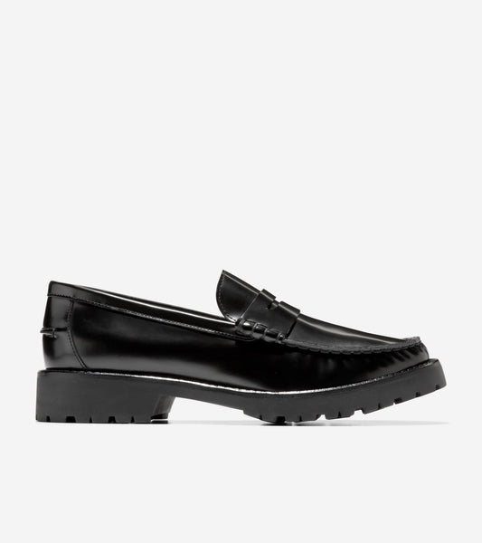 Women's Treena Lug Loafers-Black Box Leather