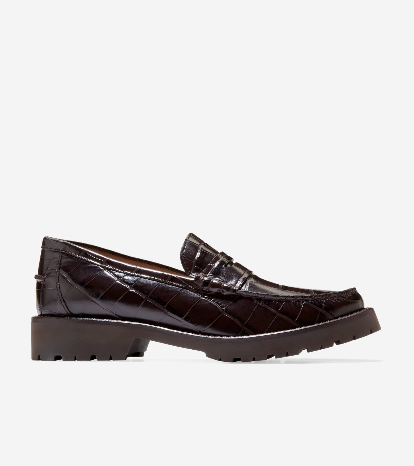 Women's Treena Lug Loafers-Chocolate Croc Print