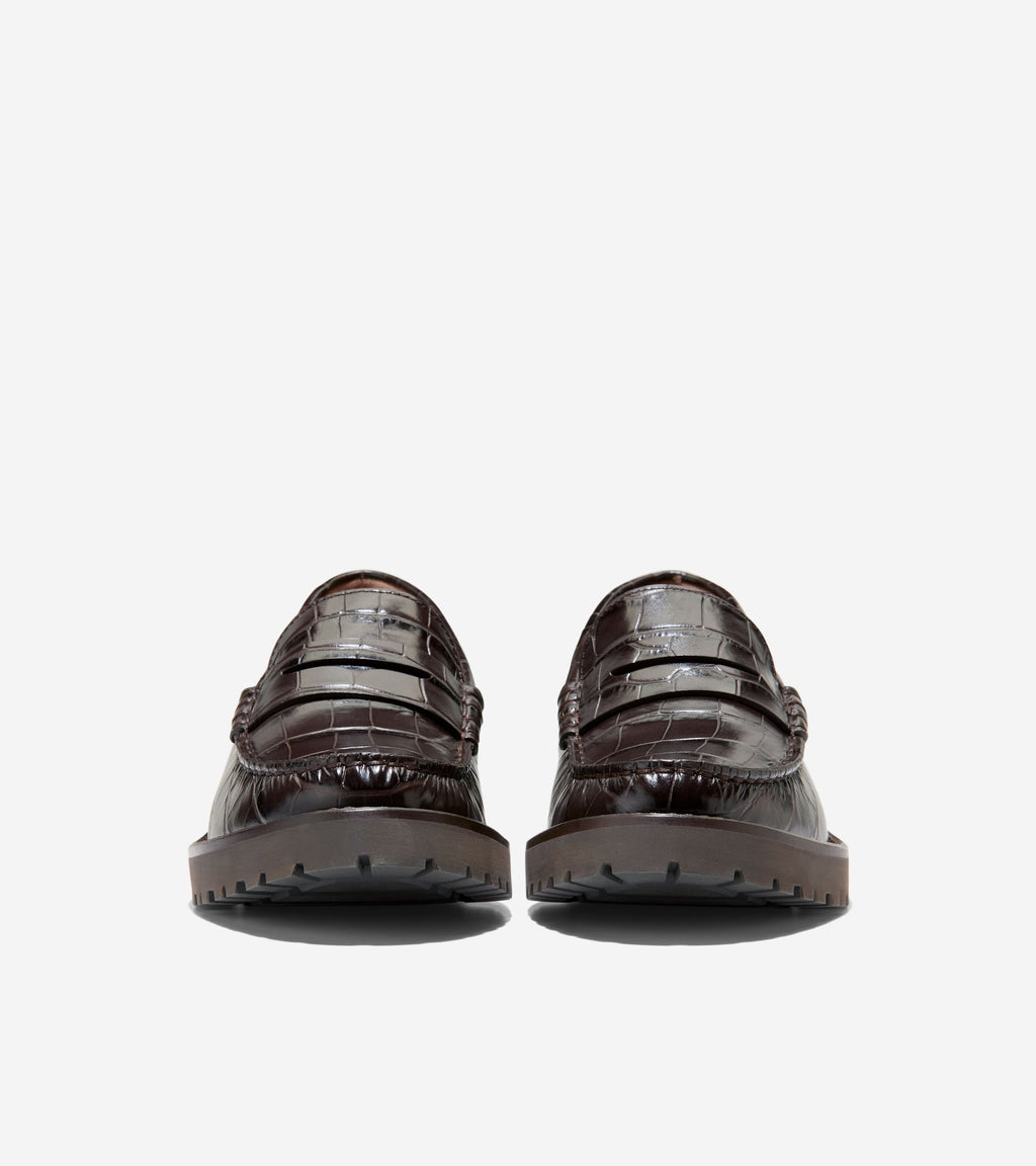Women's Treena Lug Loafers-Chocolate Croc Print