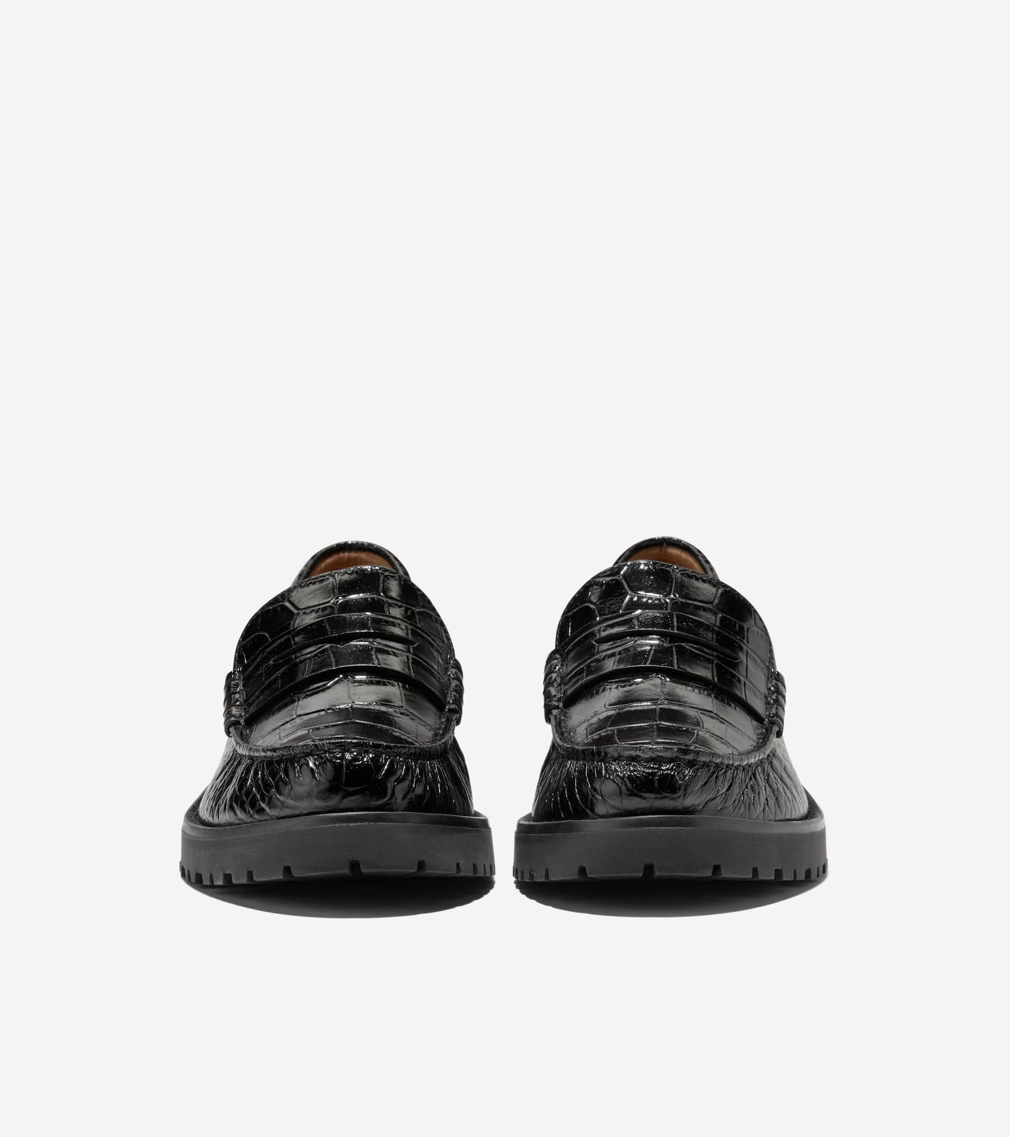 Women's Treena Lug Loafers-Black Croc Print