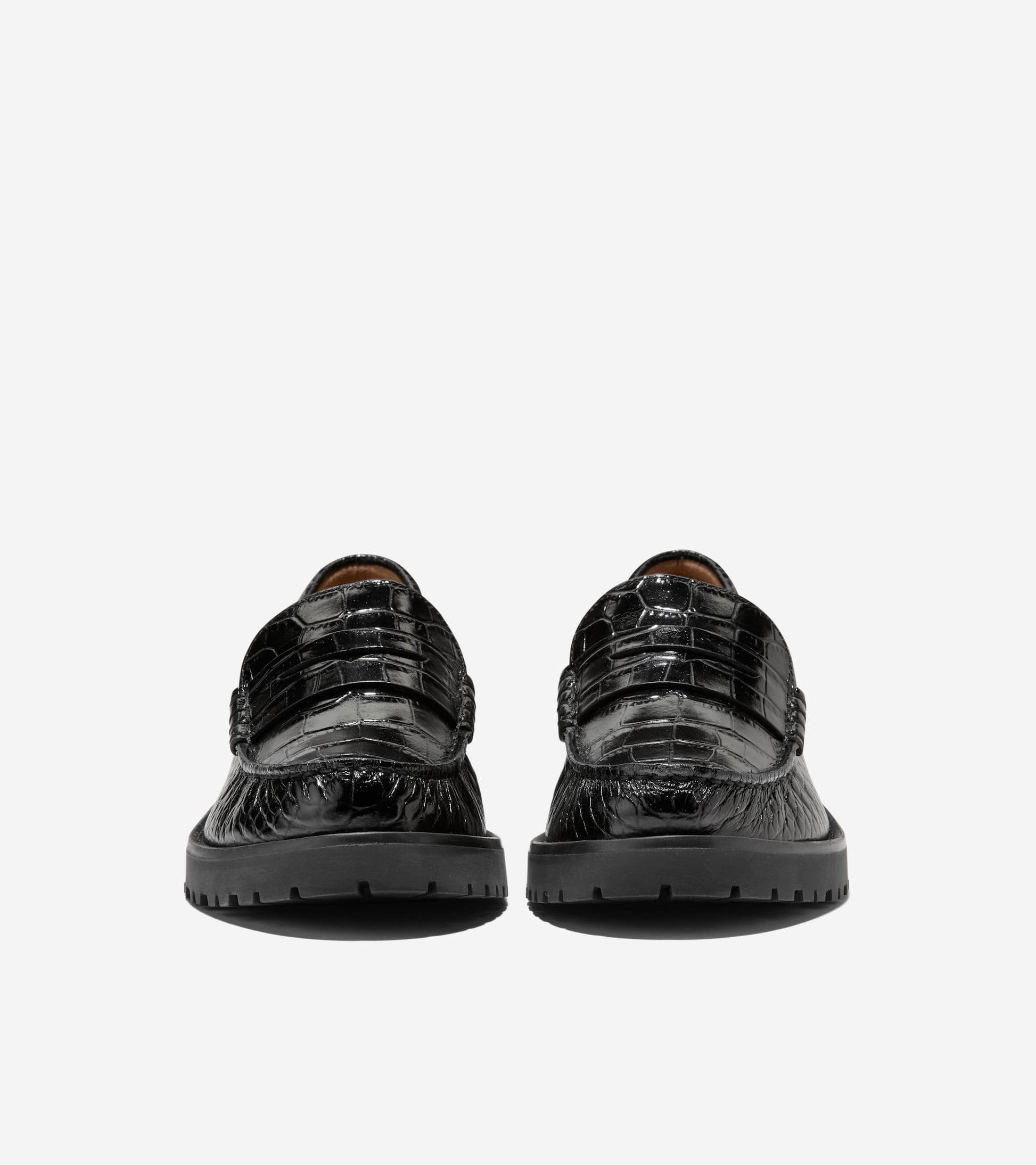 Women's Treena Lug Loafers-Black Croc Print