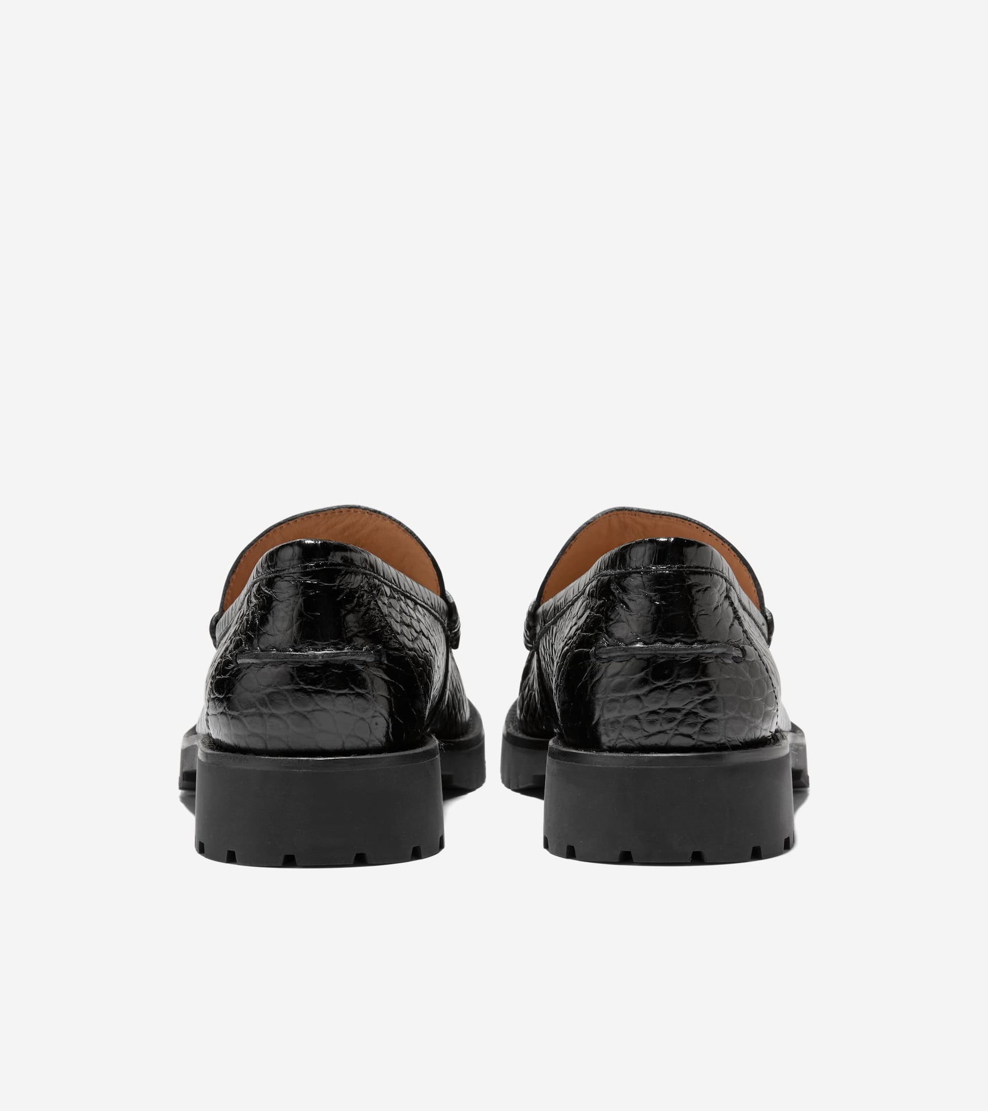 Women's Treena Lug Loafers-Black Croc Print