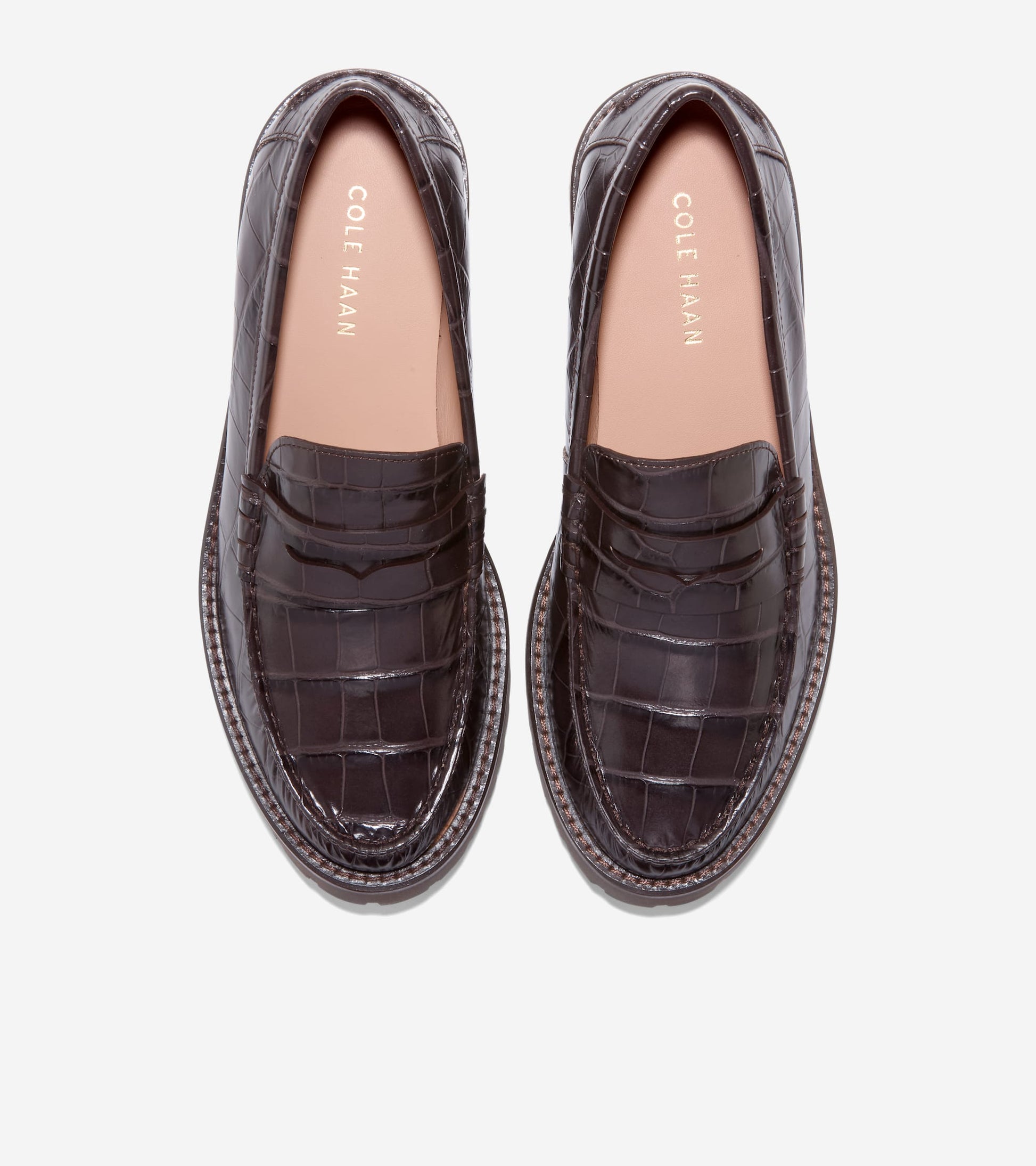 Women's Treena Lug Loafers-Chocolate Croc Print