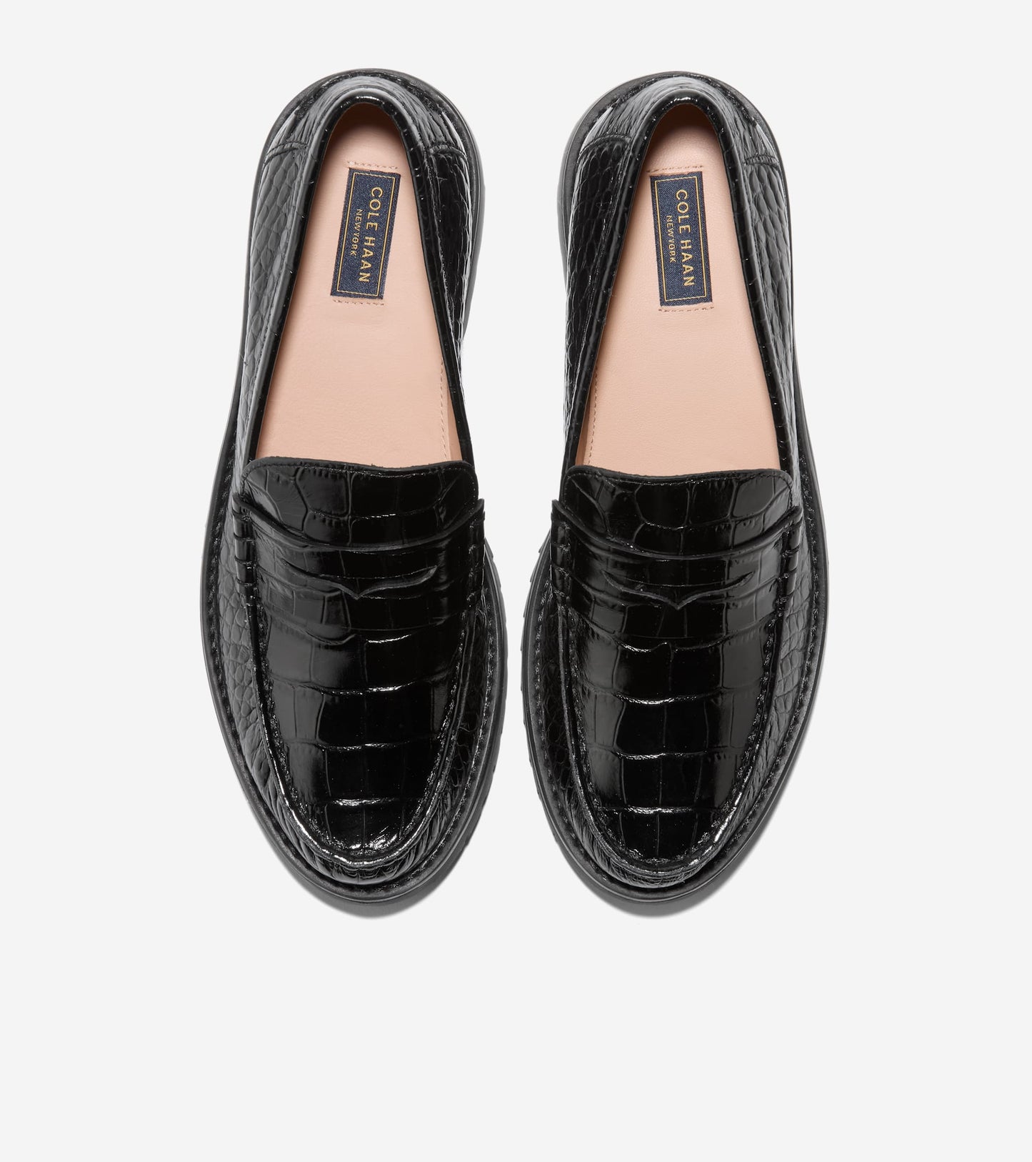 Women's Treena Lug Loafers-Black Croc Print