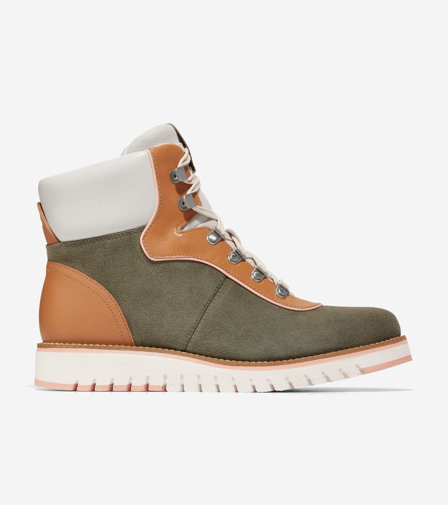 Women's ZERØGRAND Explore Upstate Waterproof Hiker Boots-Tea Leaf-Pecan-Ivory