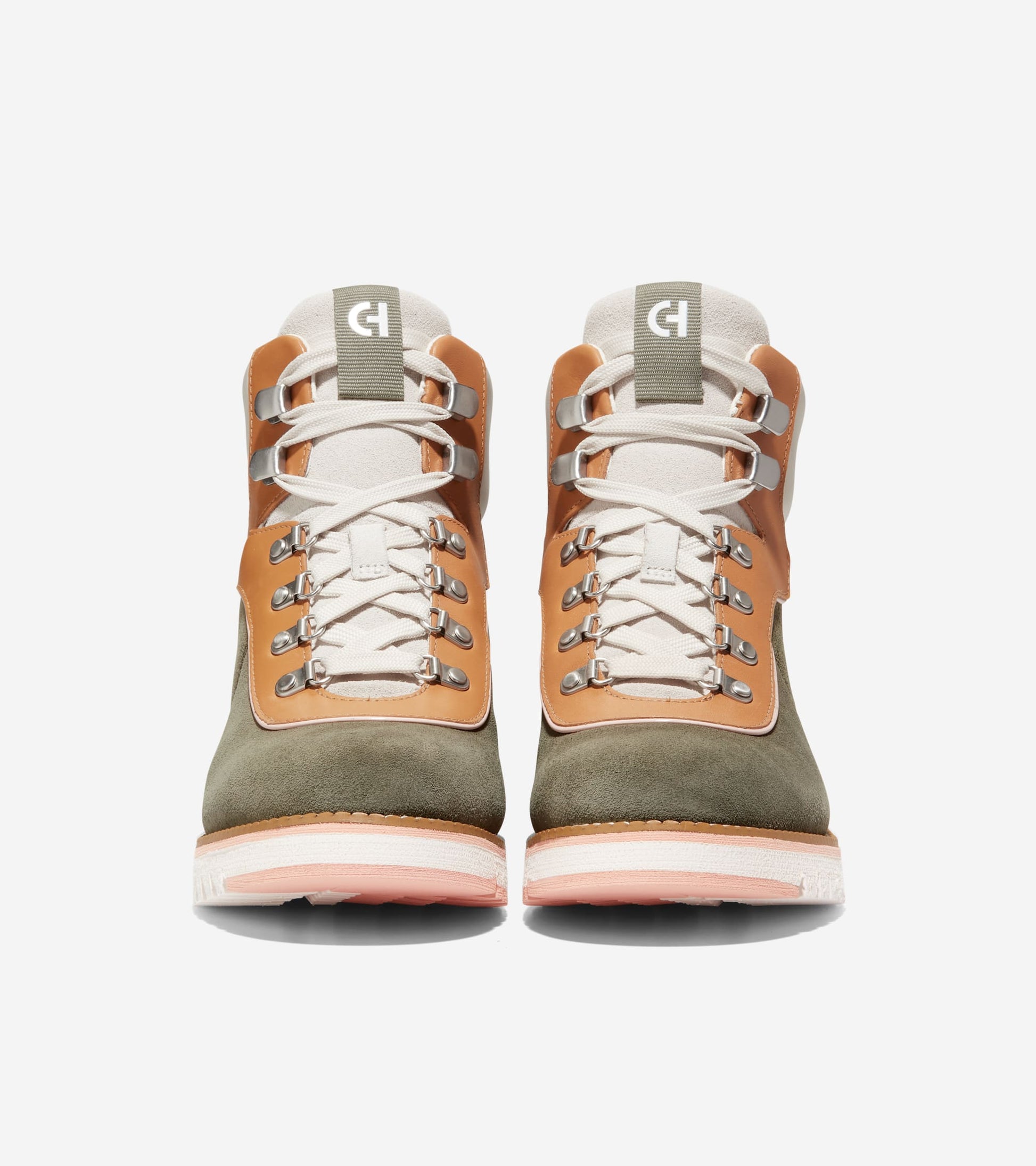 Women's ZERØGRAND Explore Upstate Waterproof Hiker Boots-Tea Leaf-Pecan-Ivory