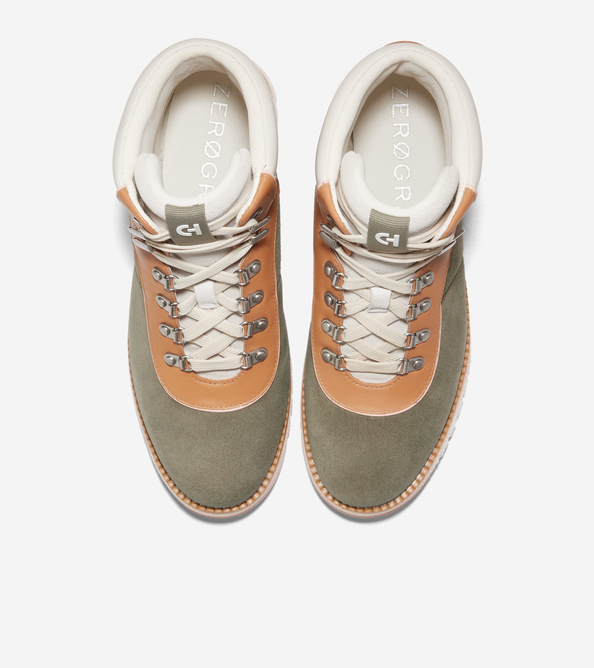 Women's ZERØGRAND Explore Upstate Waterproof Hiker Boots-Tea Leaf-Pecan-Ivory