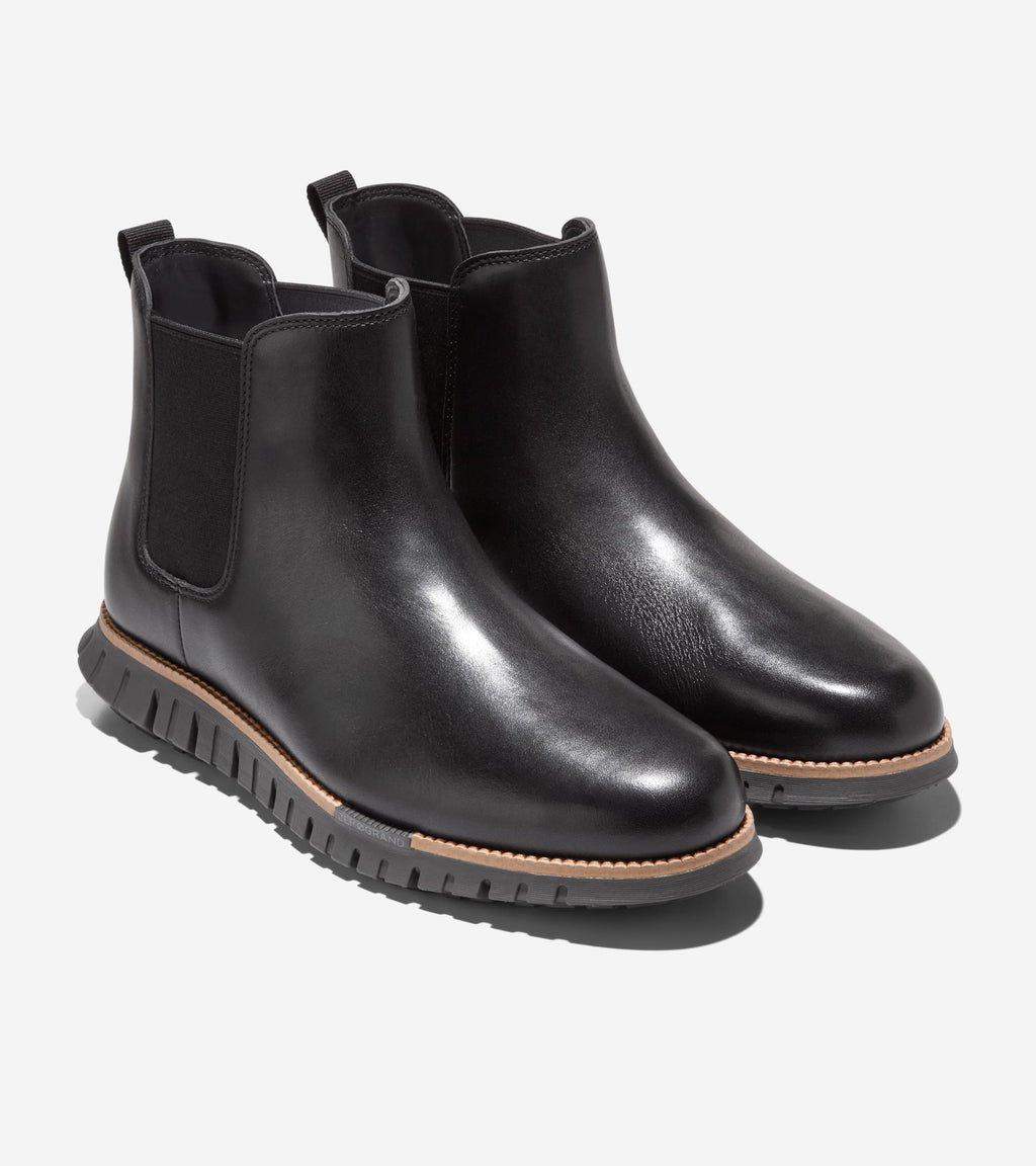 Men's ZERØGRAND Remastered Waterproof Chelsea Boots-Black-Raven