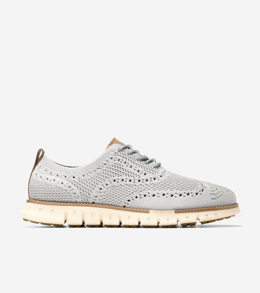 Men's ZERØGRAND Remastered Stitchlite™ Wingtip Oxfords-Oyster Mushroom-Tuscan Sand