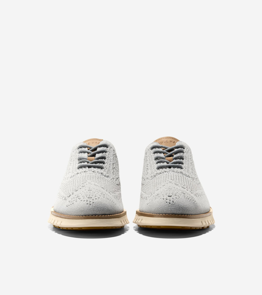 Men's ZERØGRAND Remastered Stitchlite™ Wingtip Oxfords-Oyster Mushroom-Tuscan Sand