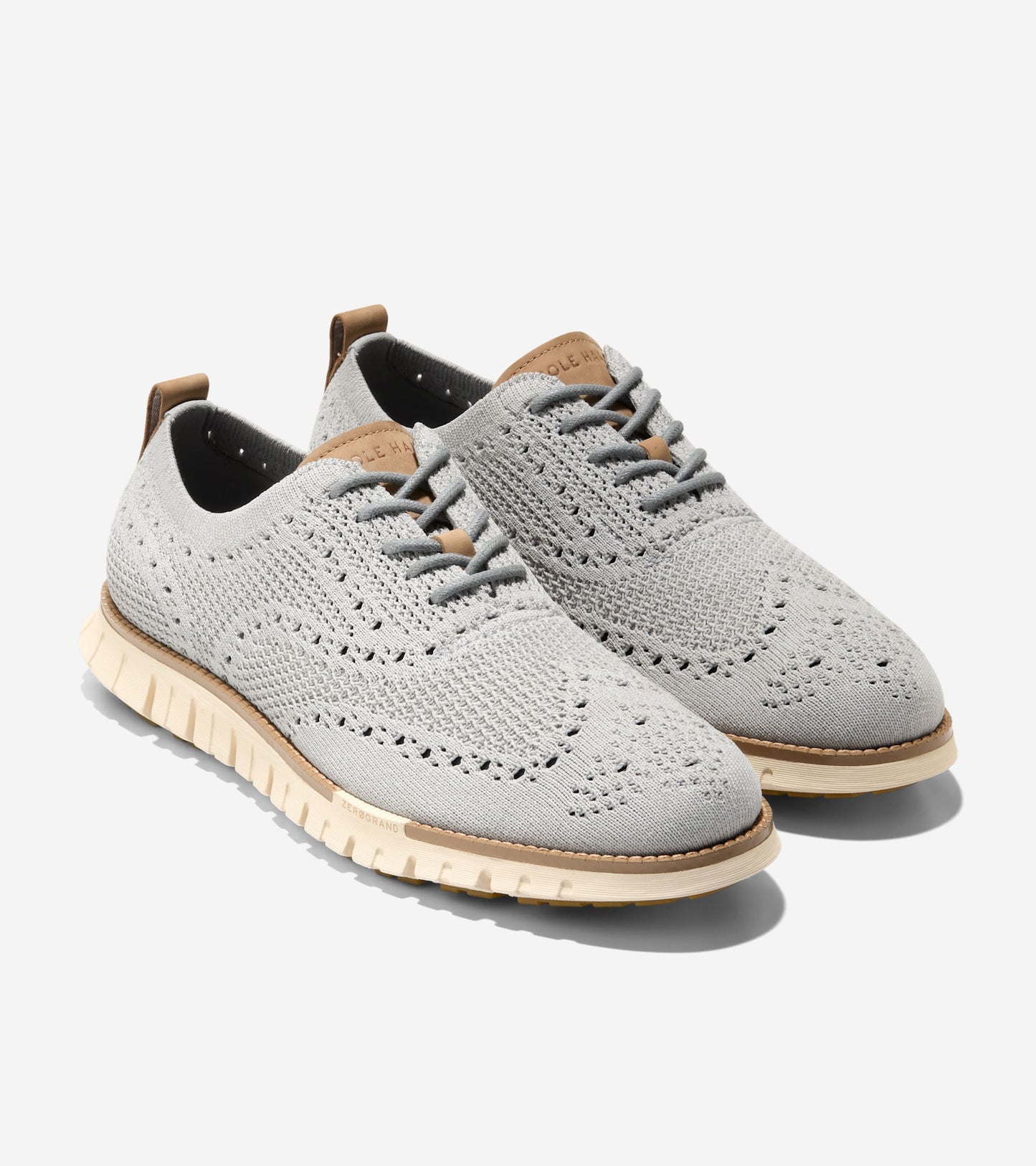 Men's ZERØGRAND Remastered Stitchlite™ Wingtip Oxfords-Oyster Mushroom-Tuscan Sand