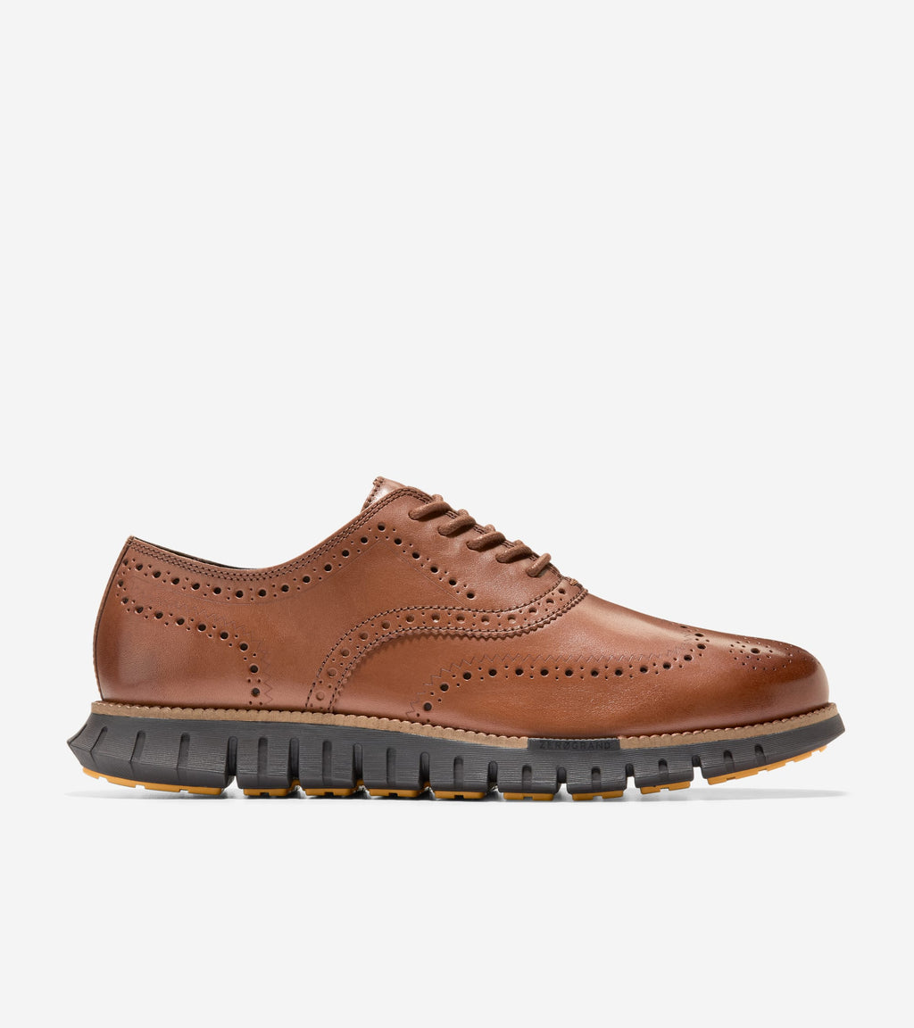 Men's ZERØGRAND Remastered Wingtip Oxfords-British Tan-Java