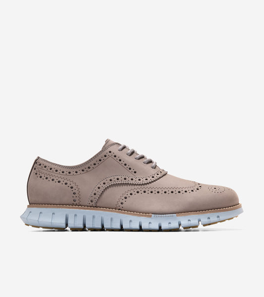 Men's ZERØGRAND Remastered Wingtip Oxfords-Ironstone-Natural-Dusty Blue