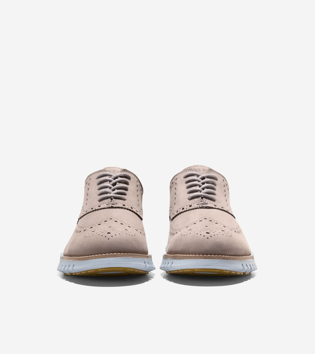 Men's ZERØGRAND Remastered Wingtip Oxfords-Ironstone-Natural-Dusty Blue