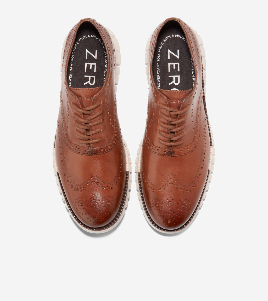 Men's ZERØGRAND Remastered Wingtip Oxfords-British Tan-Ivory