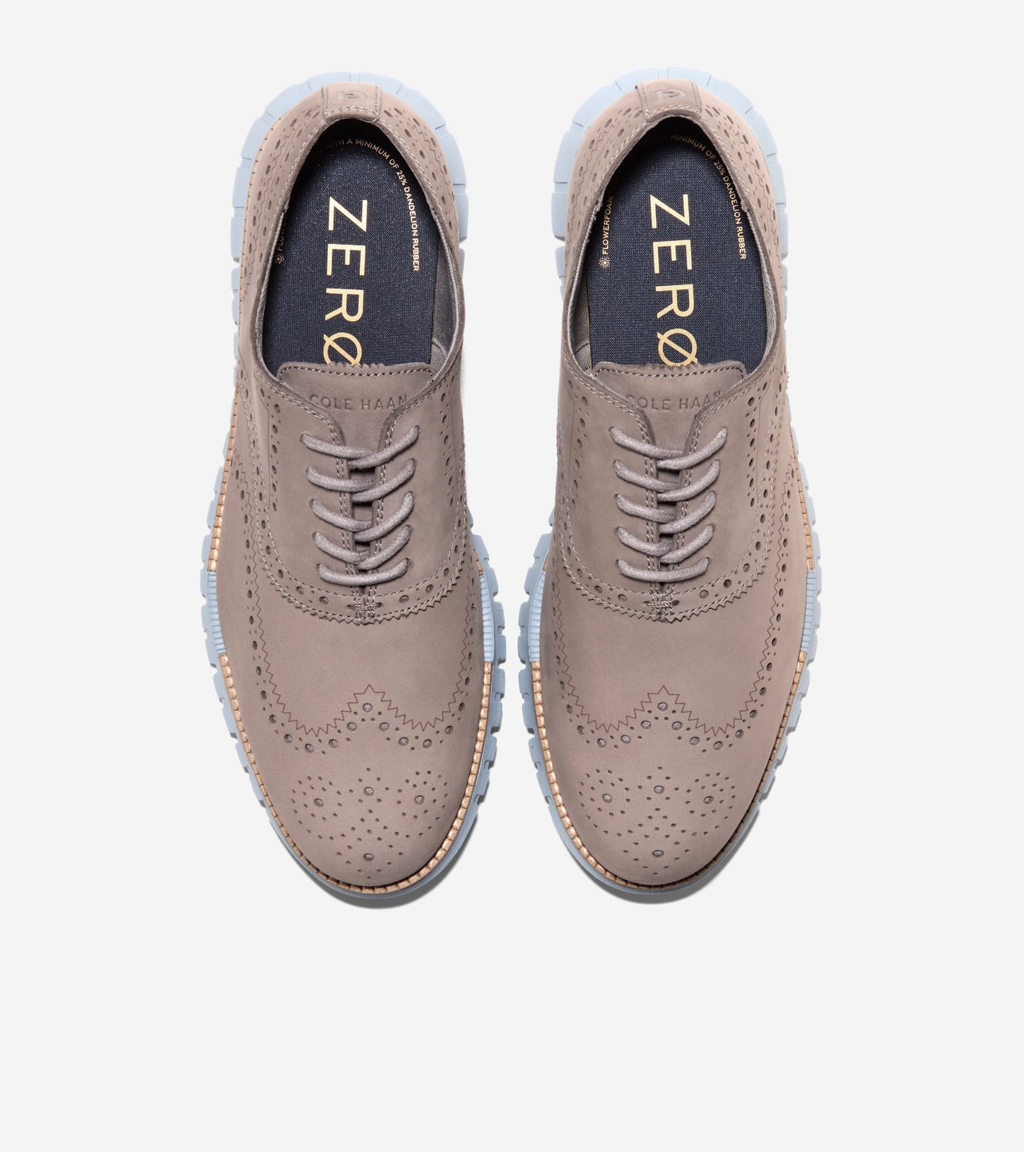 Men's ZERØGRAND Remastered Wingtip Oxfords-Ironstone-Natural-Dusty Blue
