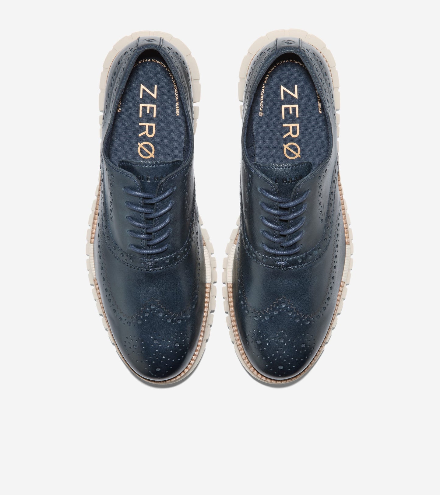 Men's ZERØGRAND Remastered Wingtip Oxfords-Navy Blazer-Natural-Angora