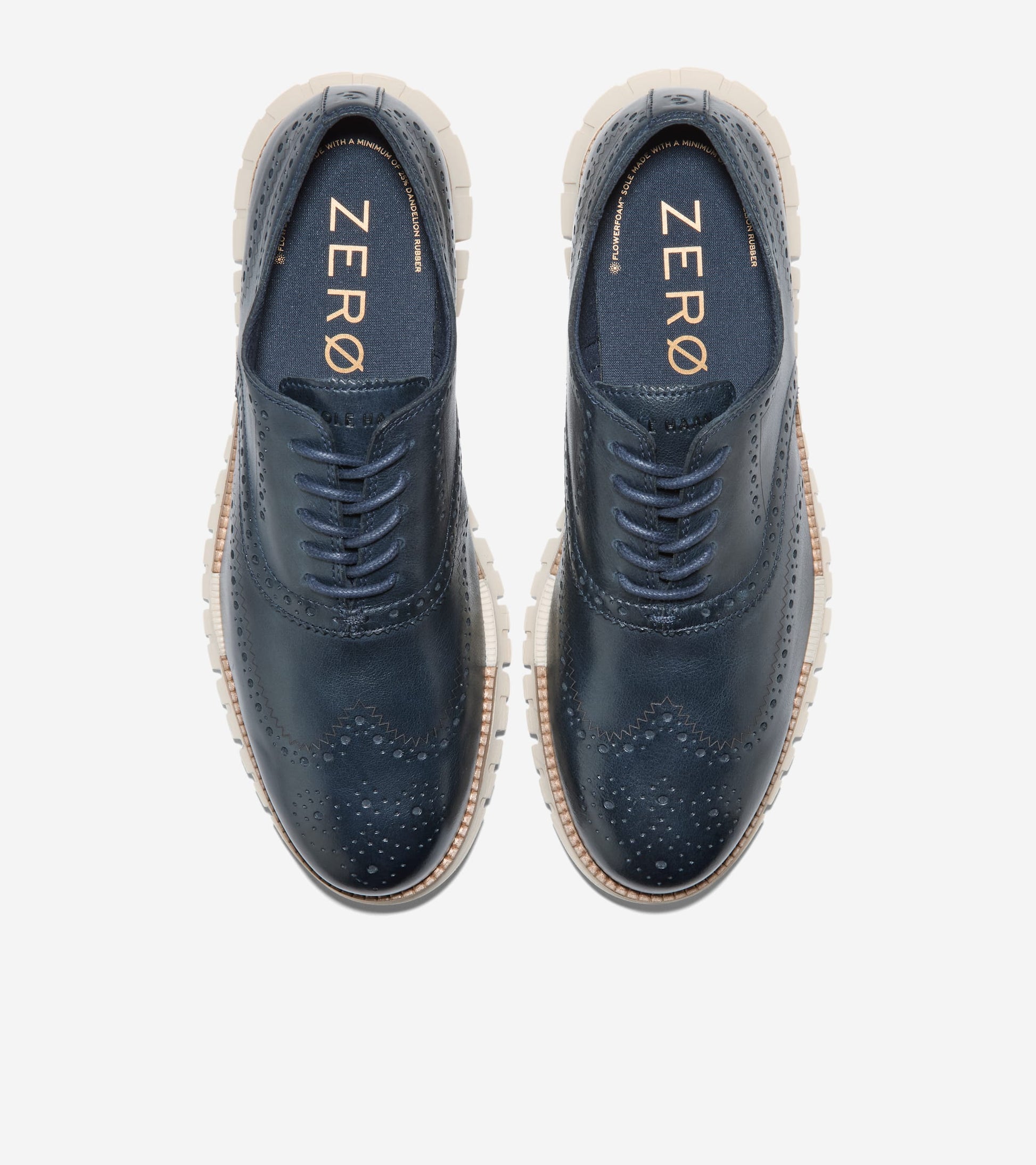 Men's ZERØGRAND Remastered Wingtip Oxfords-Navy Blazer-Natural-Angora