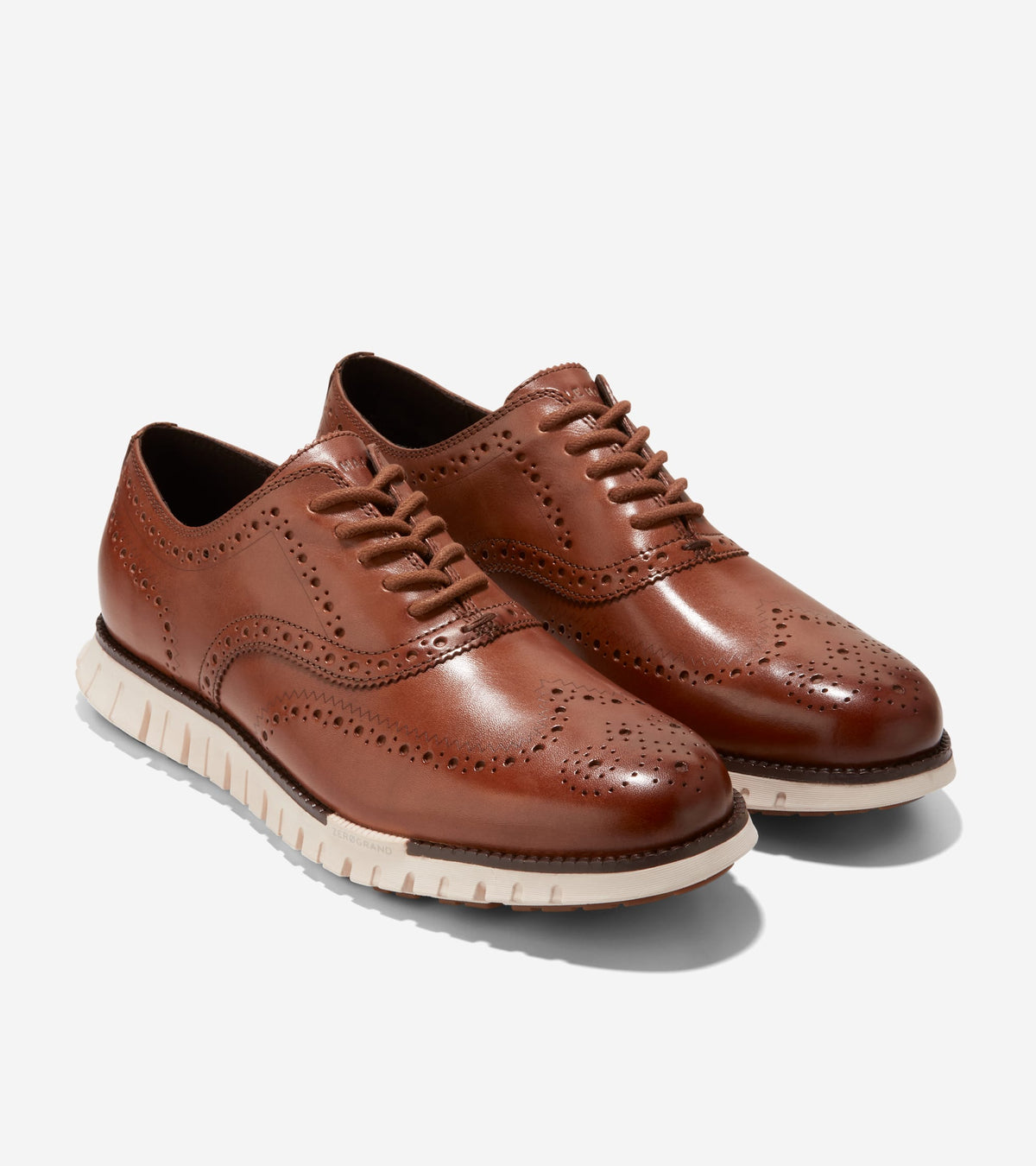 Men's ZERØGRAND Remastered Wingtip Oxfords-British Tan-Ivory