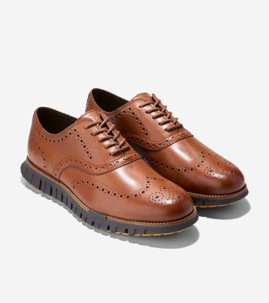 Men's ZERØGRAND Remastered Wingtip Oxfords-British Tan-Java