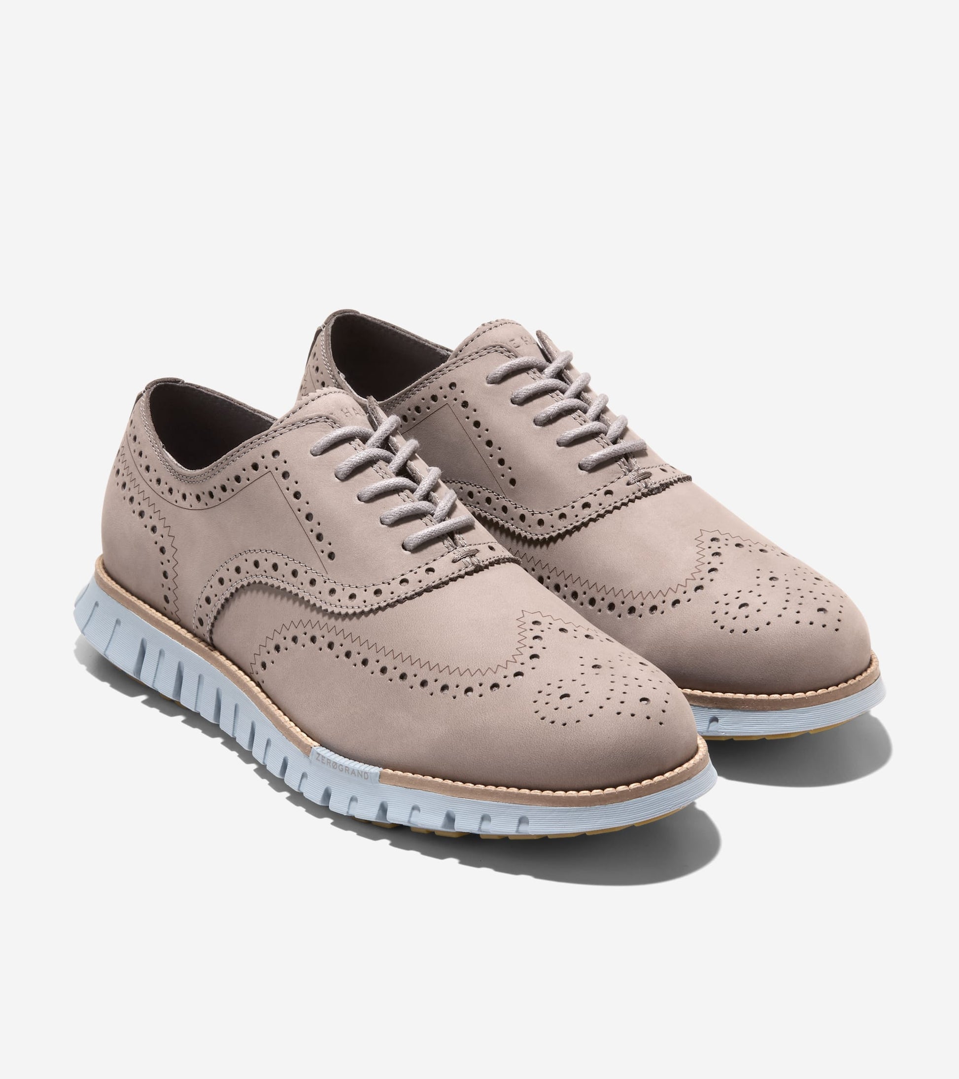 Men's ZERØGRAND Remastered Wingtip Oxfords-Ironstone-Natural-Dusty Blue
