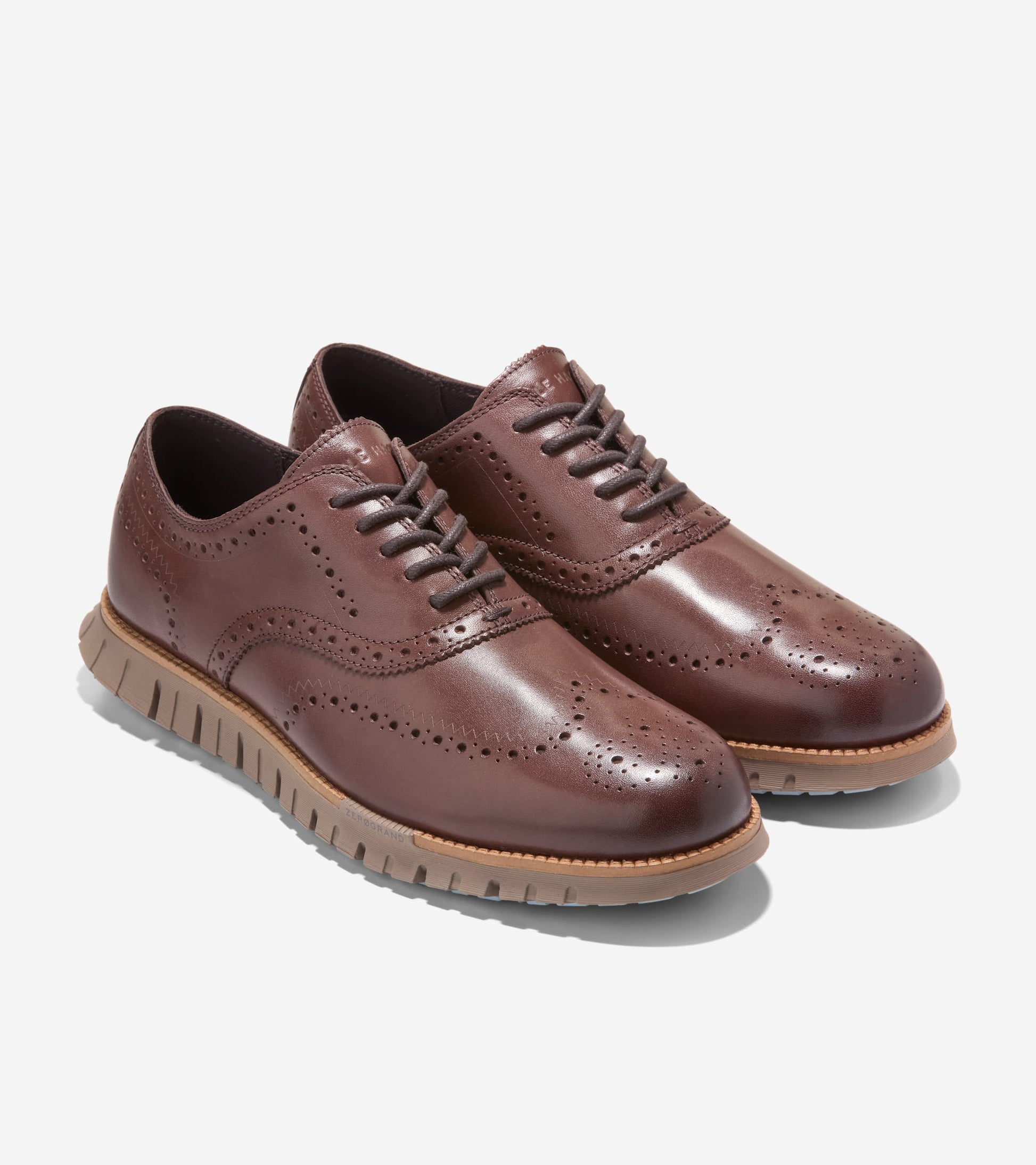 Men's ZERØGRAND Remastered Wingtip Oxfords-Dark Chocolate-Irish Coffee,