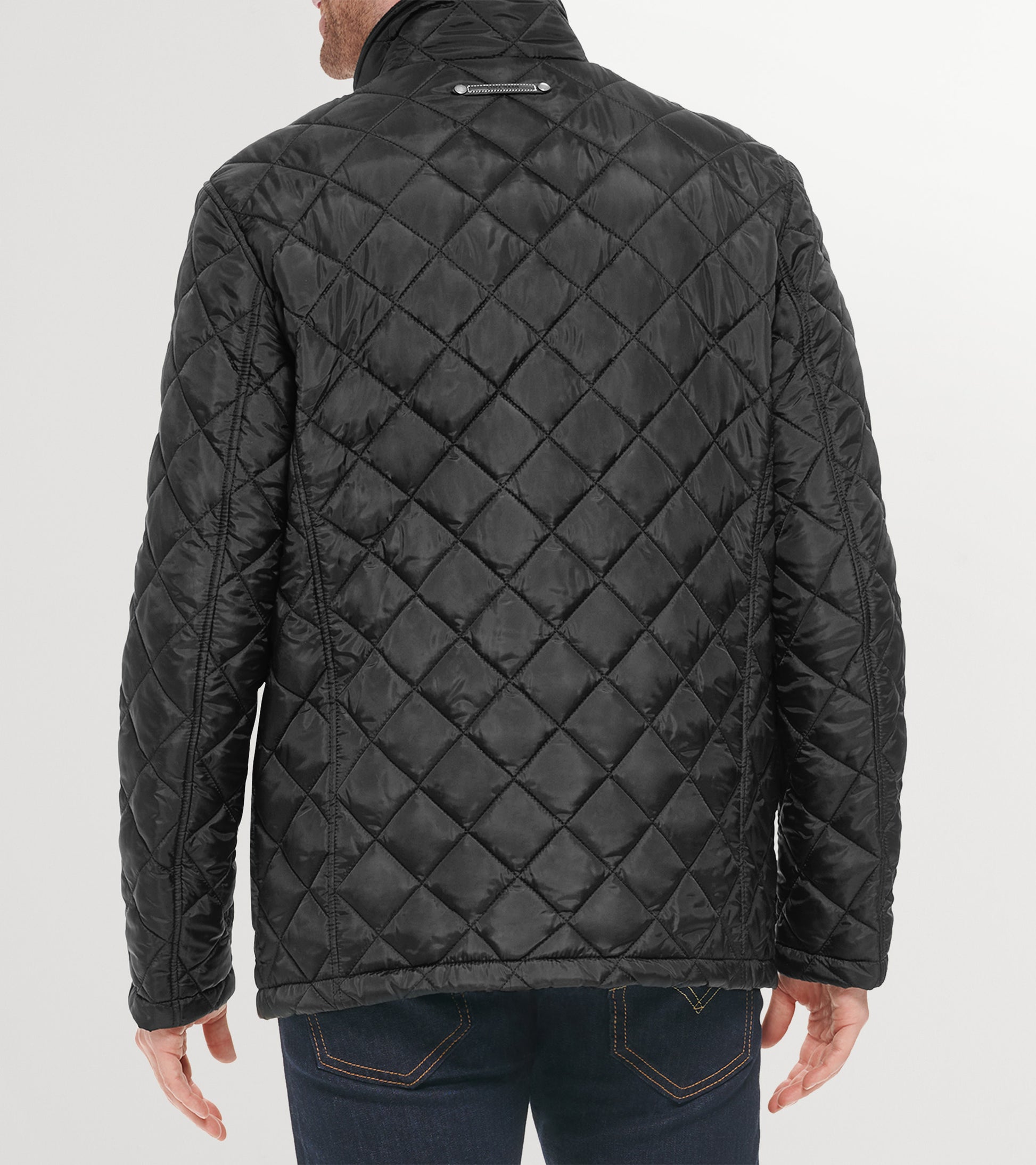 Men's Quilted Barn Jacket-Black