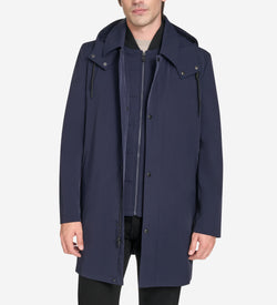 Men's 3-in-1 Hooded Mac Coat-Navy