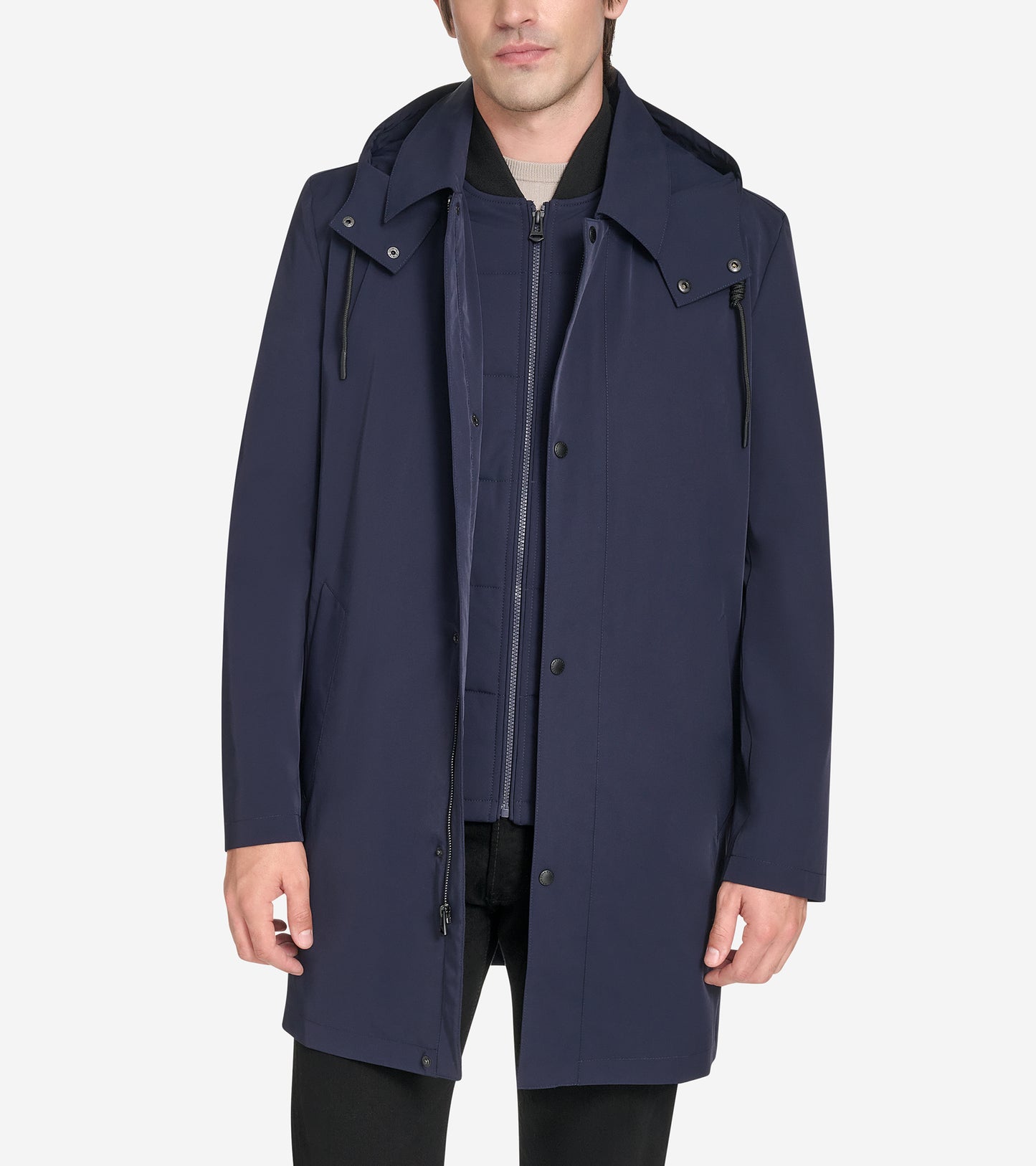 Men's 3-in-1 Hooded Mac Coat-Navy