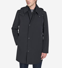 Men's 3-in-1 Hooded Mac Coat-Black