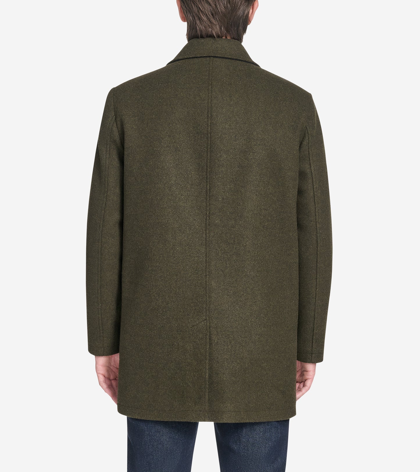 Men's Stretch Wool Duffel Coat-Olive