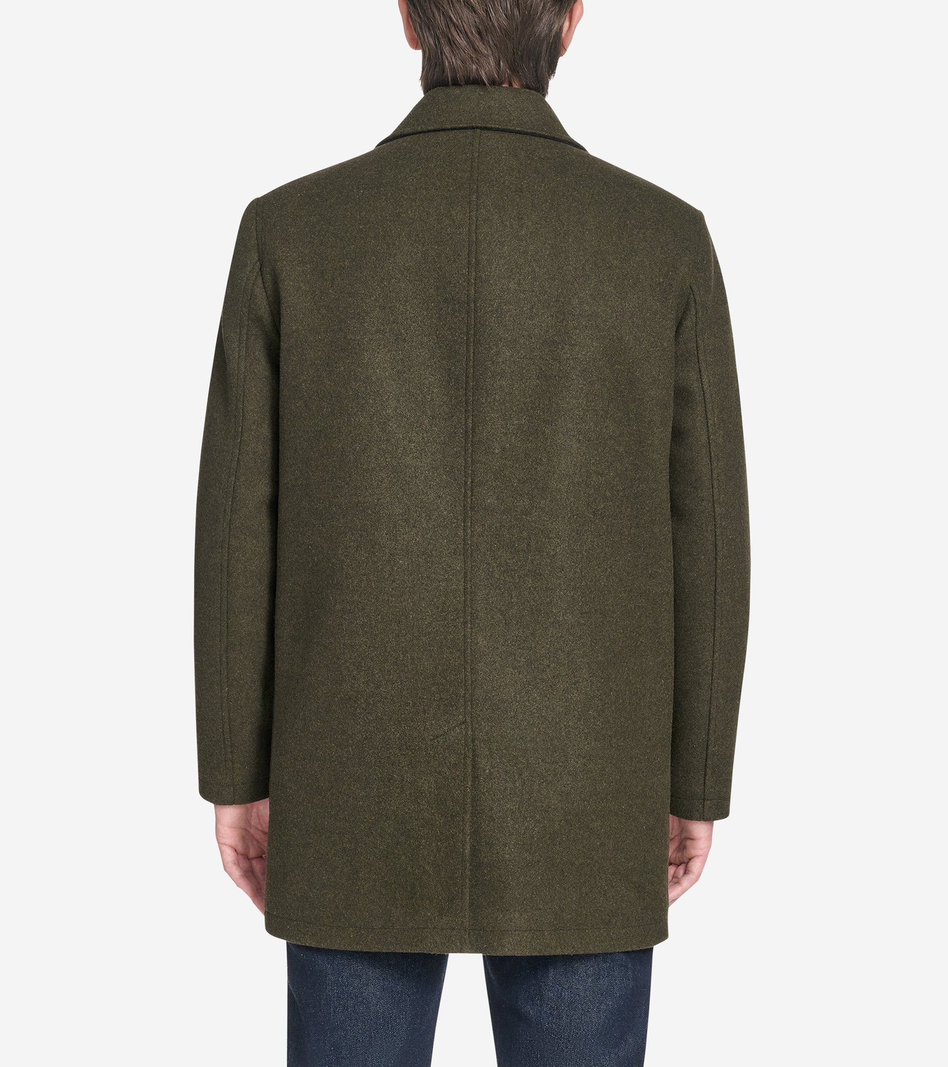 Men's Stretch Wool Duffel Coat-Olive