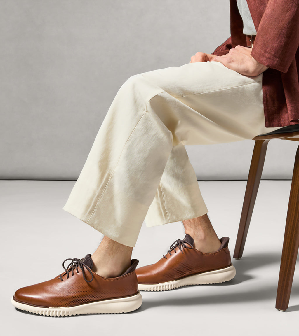 Men's 2.ZERØGRAND EVO Laser Quick-On Oxfords-Bristish Tan-Dark Chocolate
