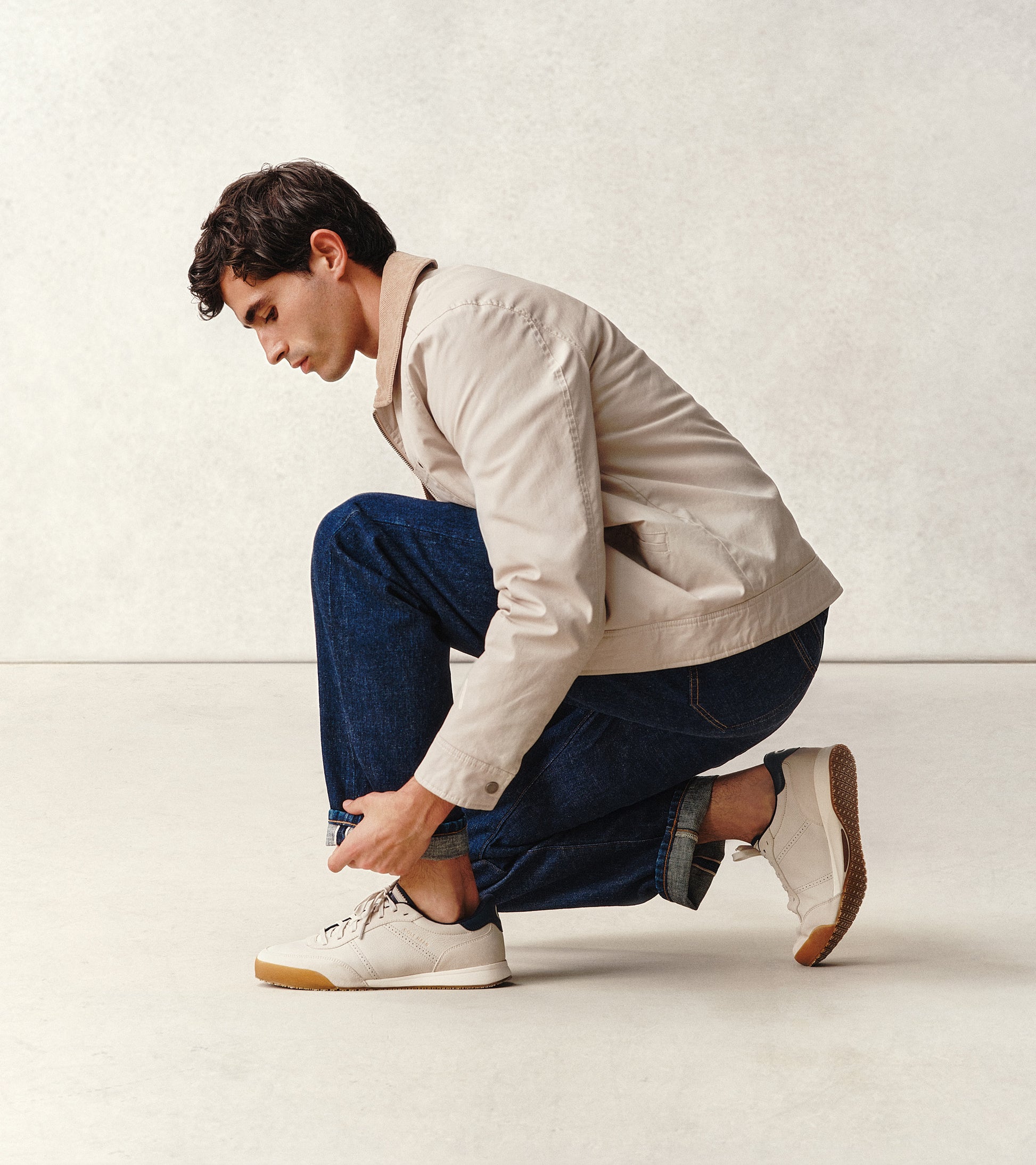 Men's GrandPrø Slimline Sneakers-Ivory-Silver Birch-Navy Blazer