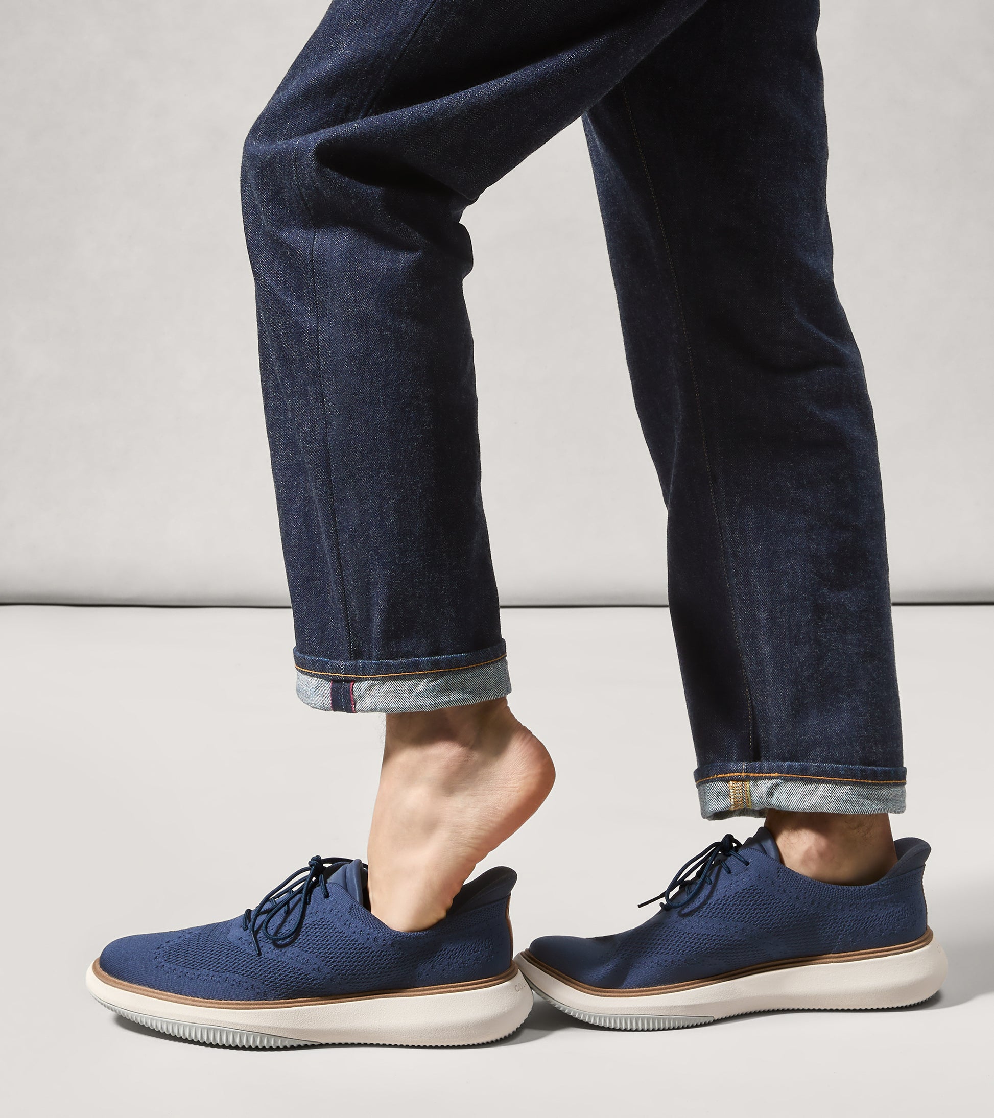 Men's Grand Phaze Stitchlite™ Quick-On Oxfords-Marine Blue-Natural-Ivory