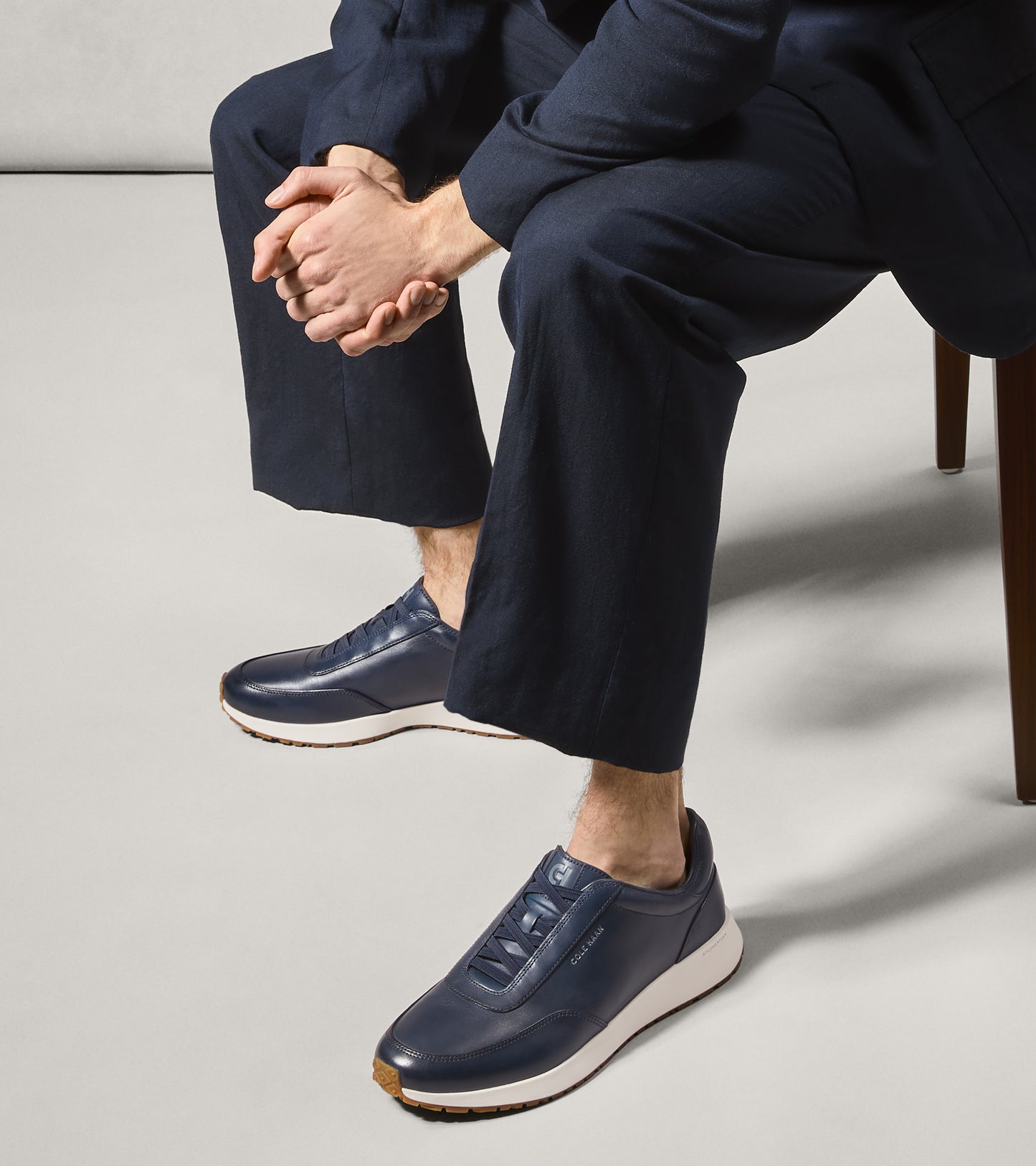 Men's GrandPrø Luxe Mile Slip-On Sneakers-Navy Blazer-Ivory-Gum