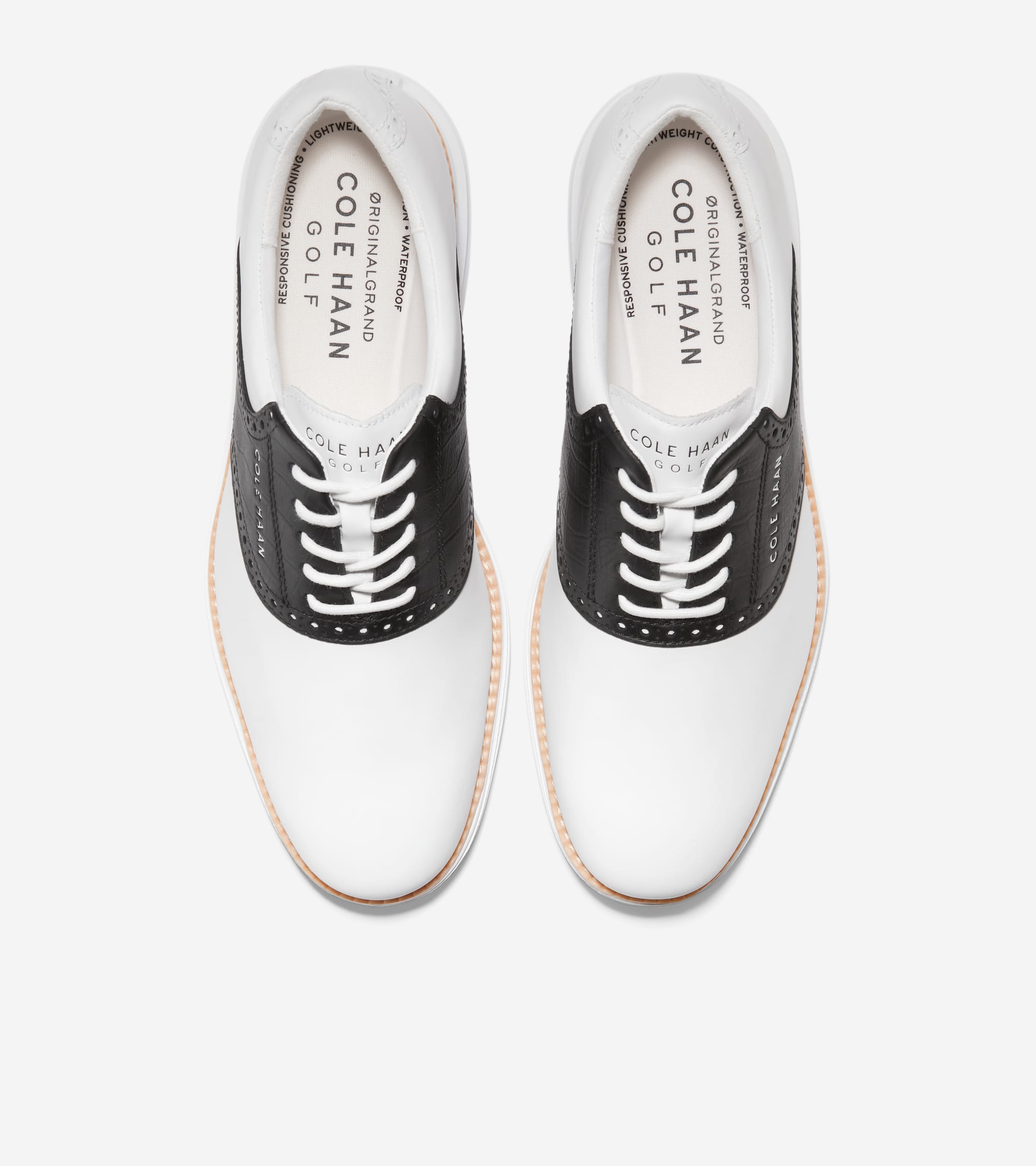 Black and white saddle golf shoes online