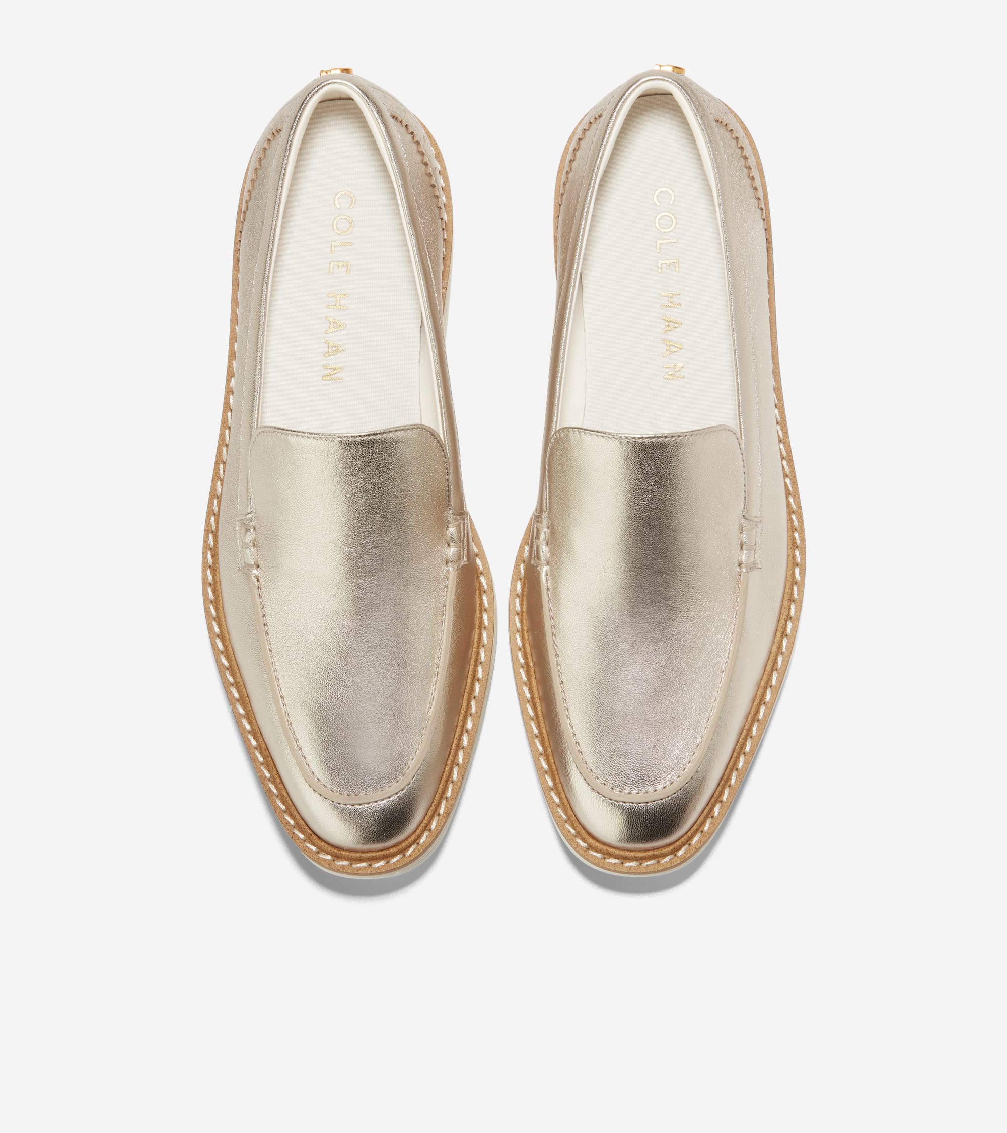 Cole haan gold loafers on sale