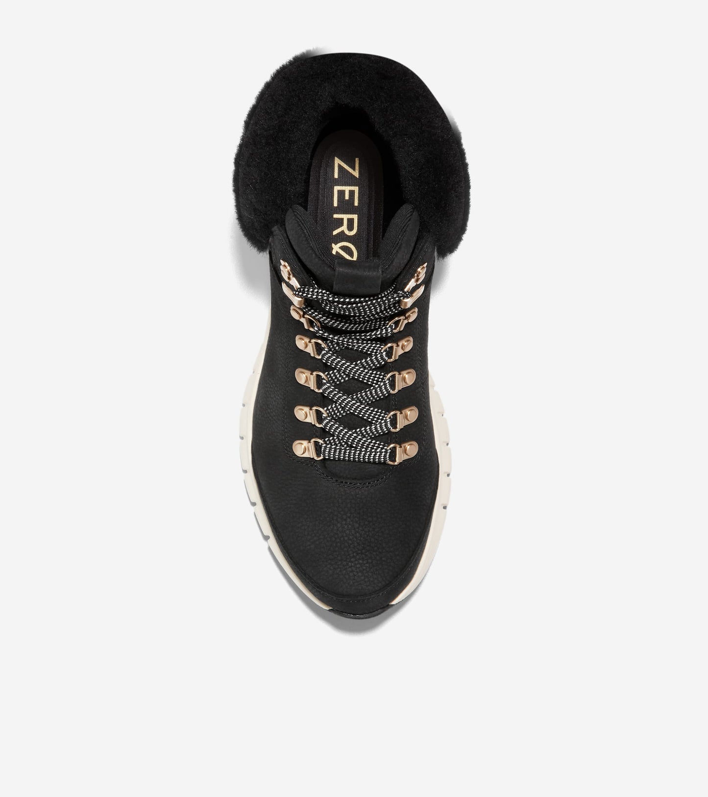 W29763:BLACK NUBUCK/SHEARLING/IVORY WP