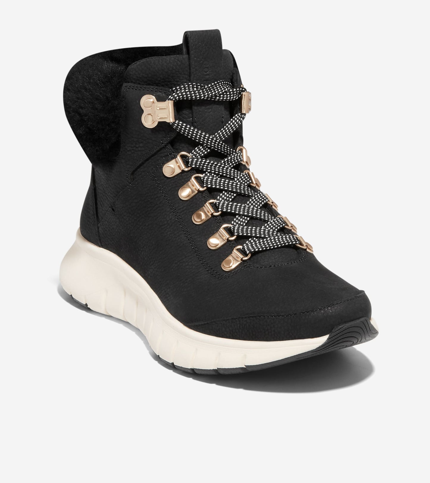 W29763:BLACK NUBUCK/SHEARLING/IVORY WP